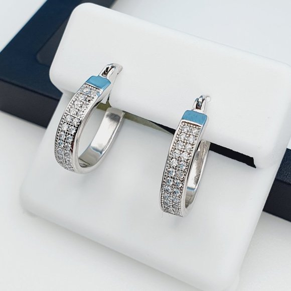 "925 Sterling Silver Cubic Zirconia Earrings, UU1P6A6139 - Picture 2 of 10